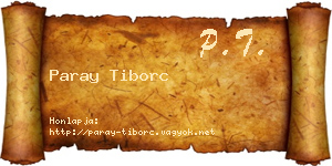 Paray Tiborc névjegykártya